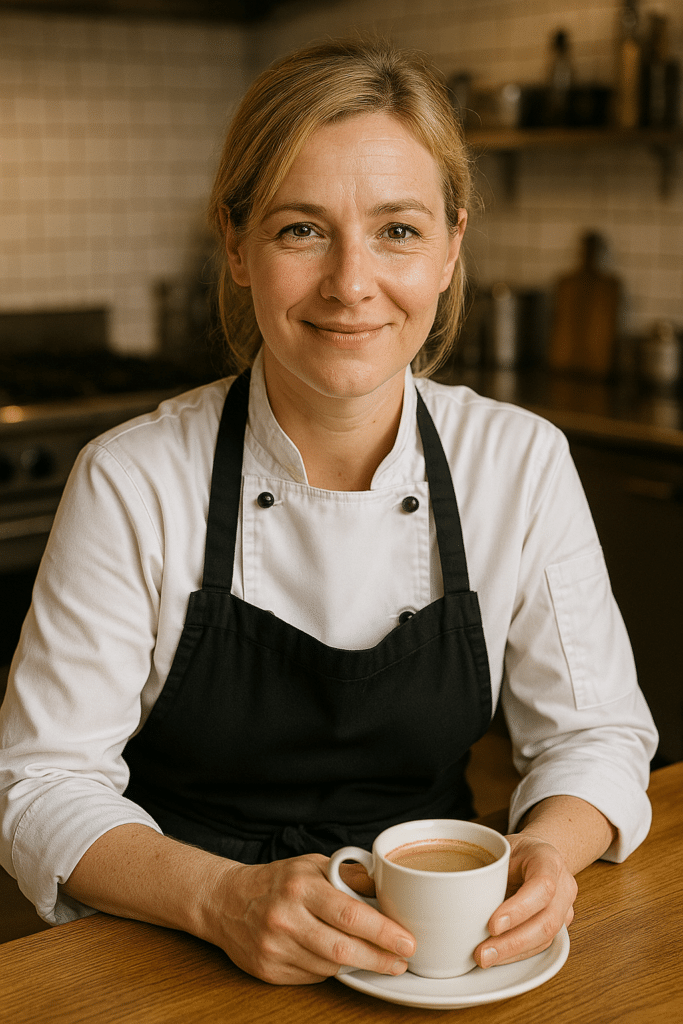 Portrait de Sara, créatrice de YummRecette, dans sa cuisine.